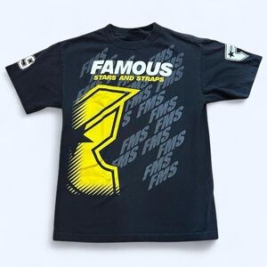 Famous Stars & Straps  Tee in Black and Yellow M